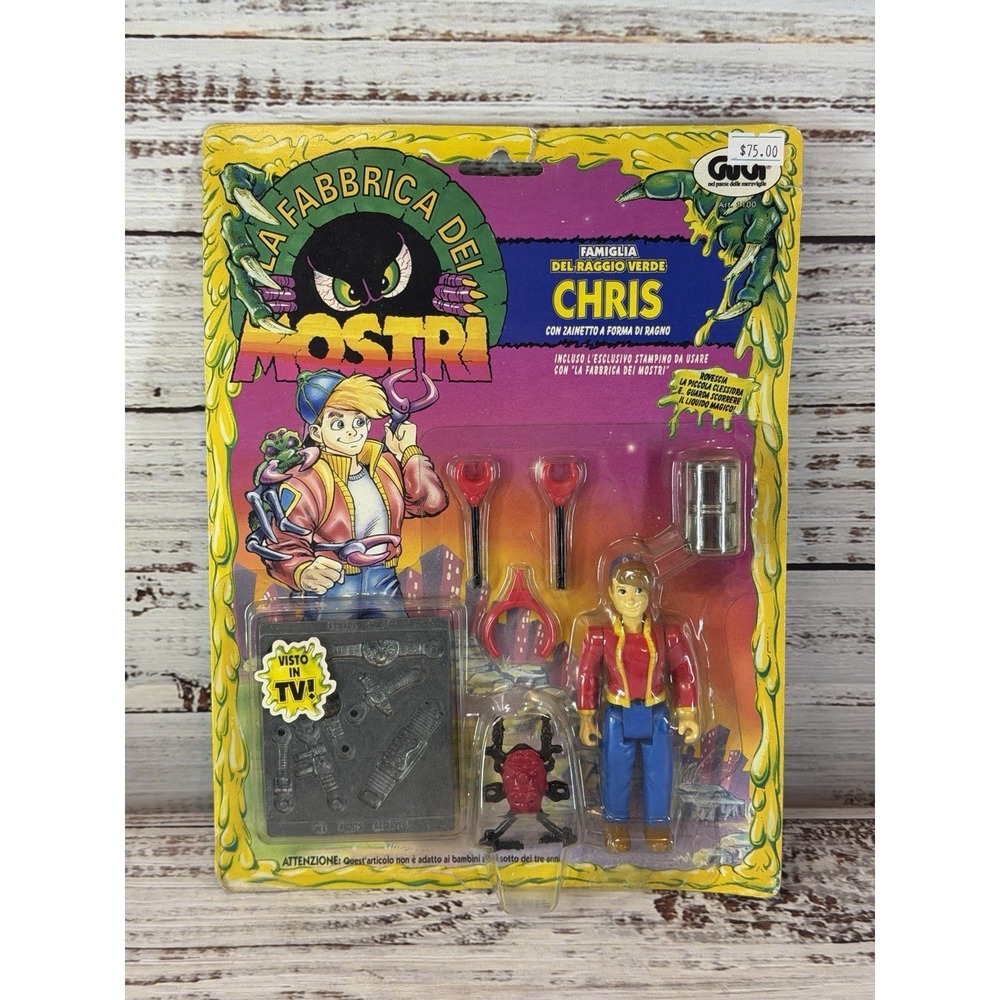 Vintage 1994 Toymax Creepy Crawlers Italian Version Chris MOC Action Figure